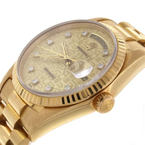 rolex 18k yg 36mm|Rolex yellow gold watch.